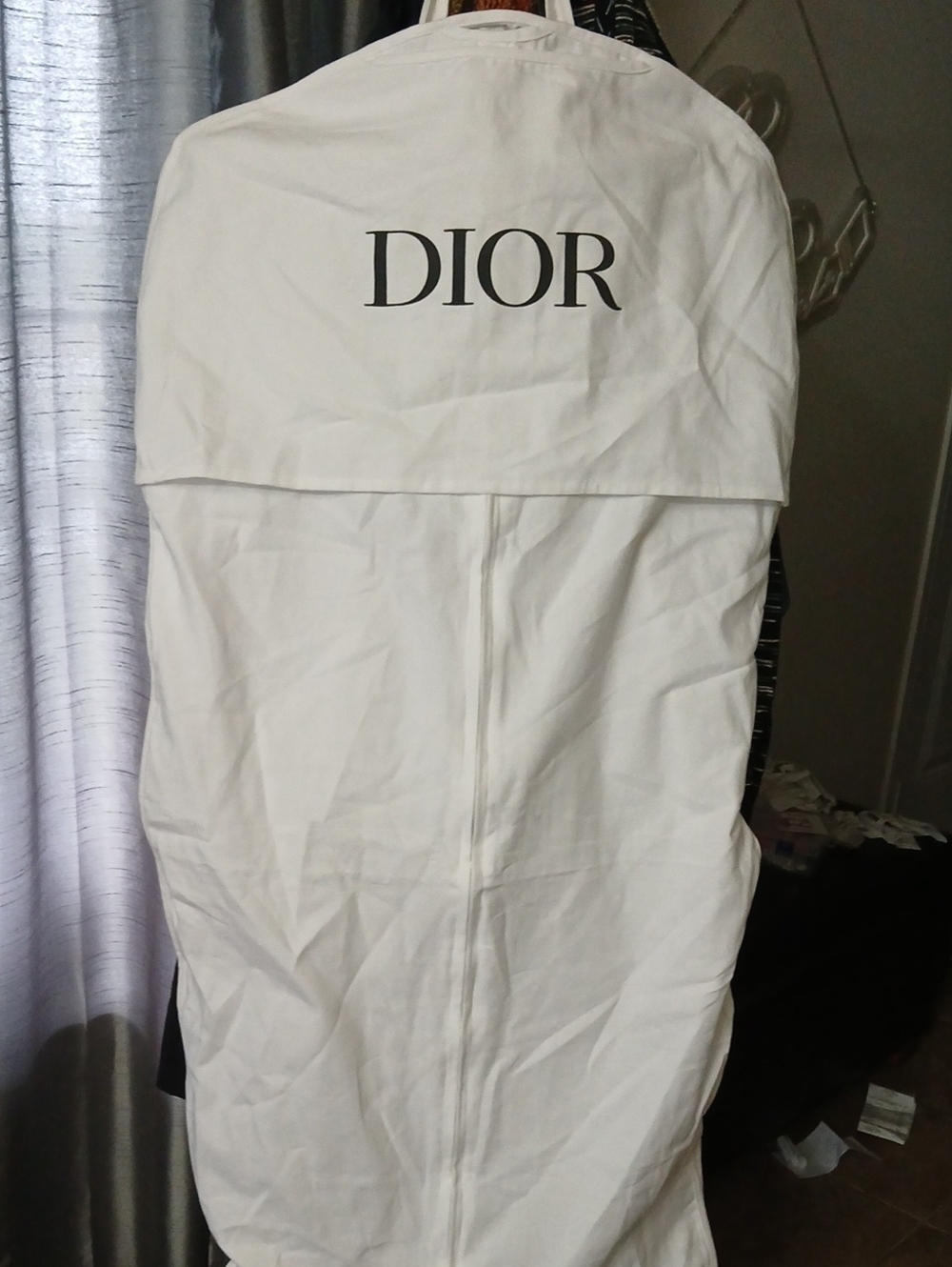 Dior White Garment Cover with Black Logo